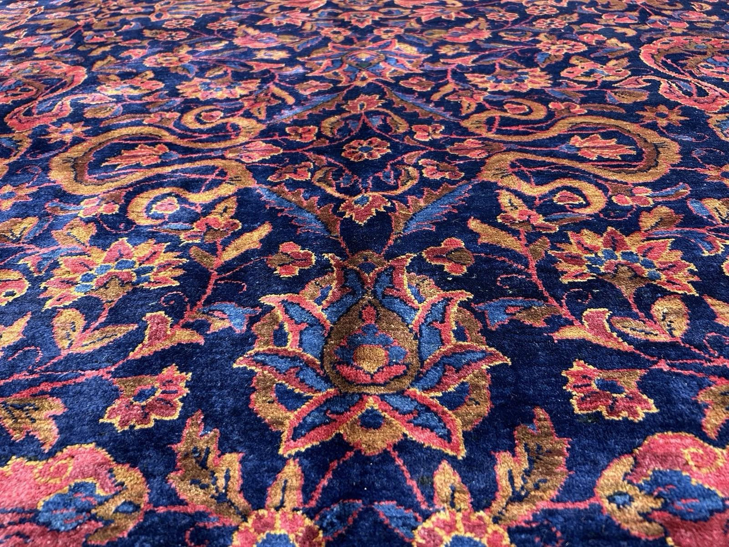 9x14 Very Fine Hand-knotted Antique Wool Manchester Kashane Signed Rug Handmade