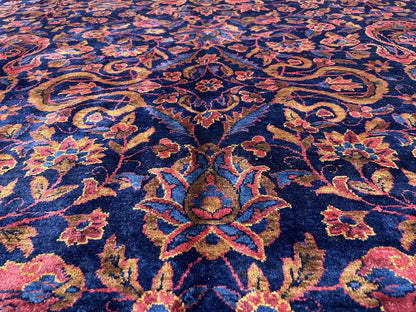 9x14 Very Fine Hand-knotted Antique Wool Manchester Kashane Signed Rug Handmade