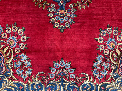 9’11”x15’4” Antique Hand-Knotted Persian Ravar Kerman Area Rug