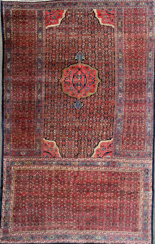 12’10”x20’3” Rare Palace Size Hand-Knotted Triclinium Bidjar Persian Area Rug