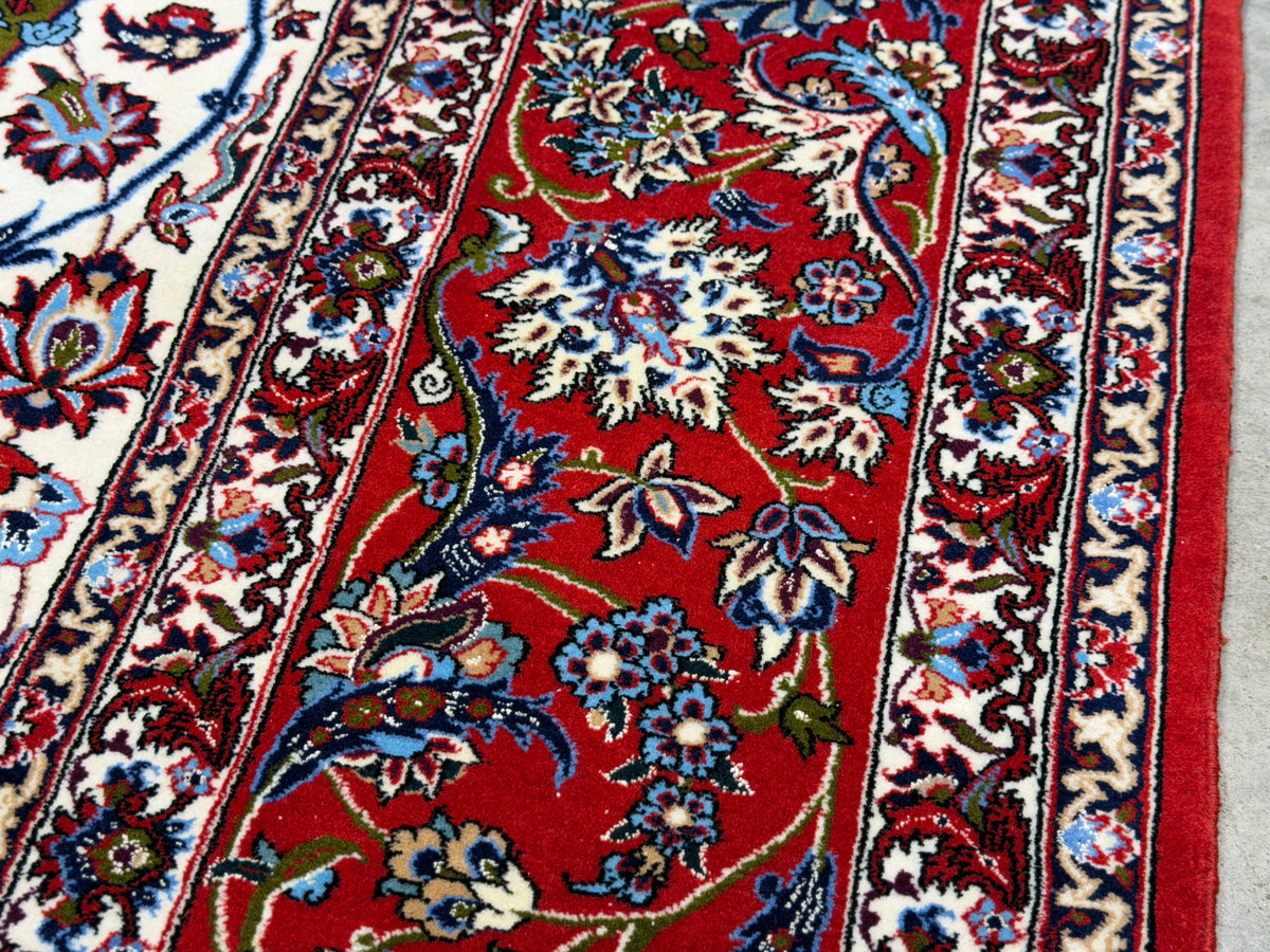 Hand-Knotted Persian Isfahan Rug - Signed Seirafian - 6’6”x10’2”
