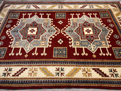 Hand-Knotted Kazak Rug - 5’7”x8’2”