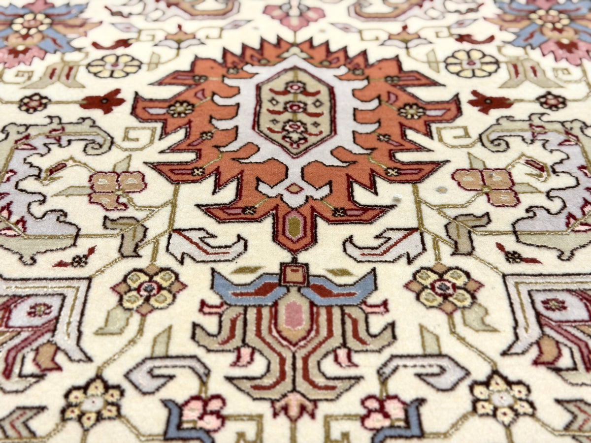 Hand-Knotted 60 Raj Persian Tabriz Heriz Rug - 6'7"x9'10"