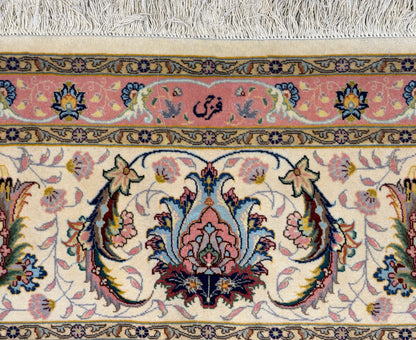 9’9”x13’4” Very Fine Hand-Knotted Persian Tabriz 80 Raj Signed Area Rug