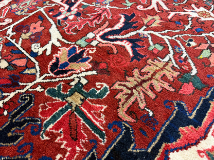 Hand-Knotted Persian Heriz Rug - 10’1”x12’2”