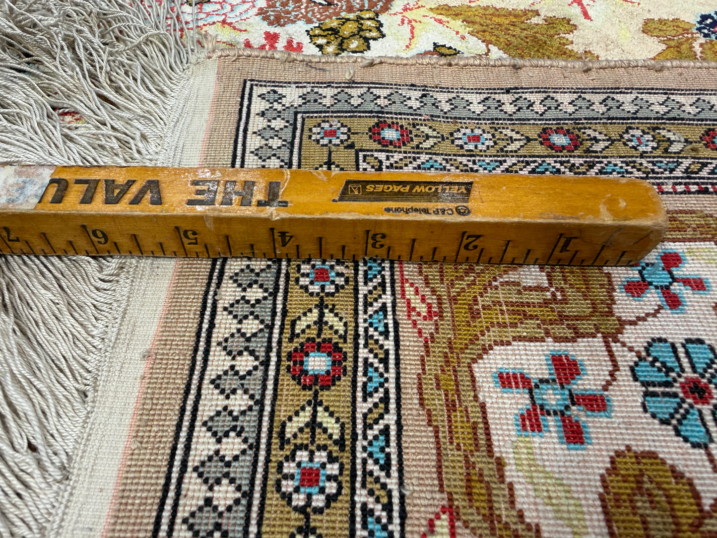 Hand-Knotted Silk Persian Qum Rug - 4’6”x7’2”