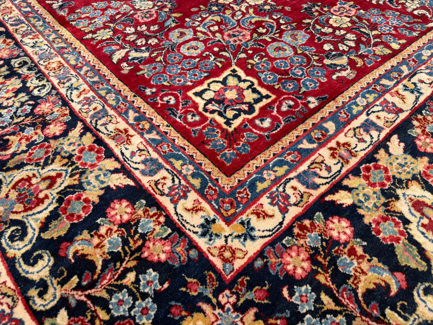 Hand-Knotted Persian Sarouk Rug - 10’1”x19’11”