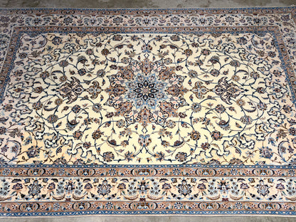 Hand-Knotted 6 La Persian Nain Rug - 5’3”x8’8”