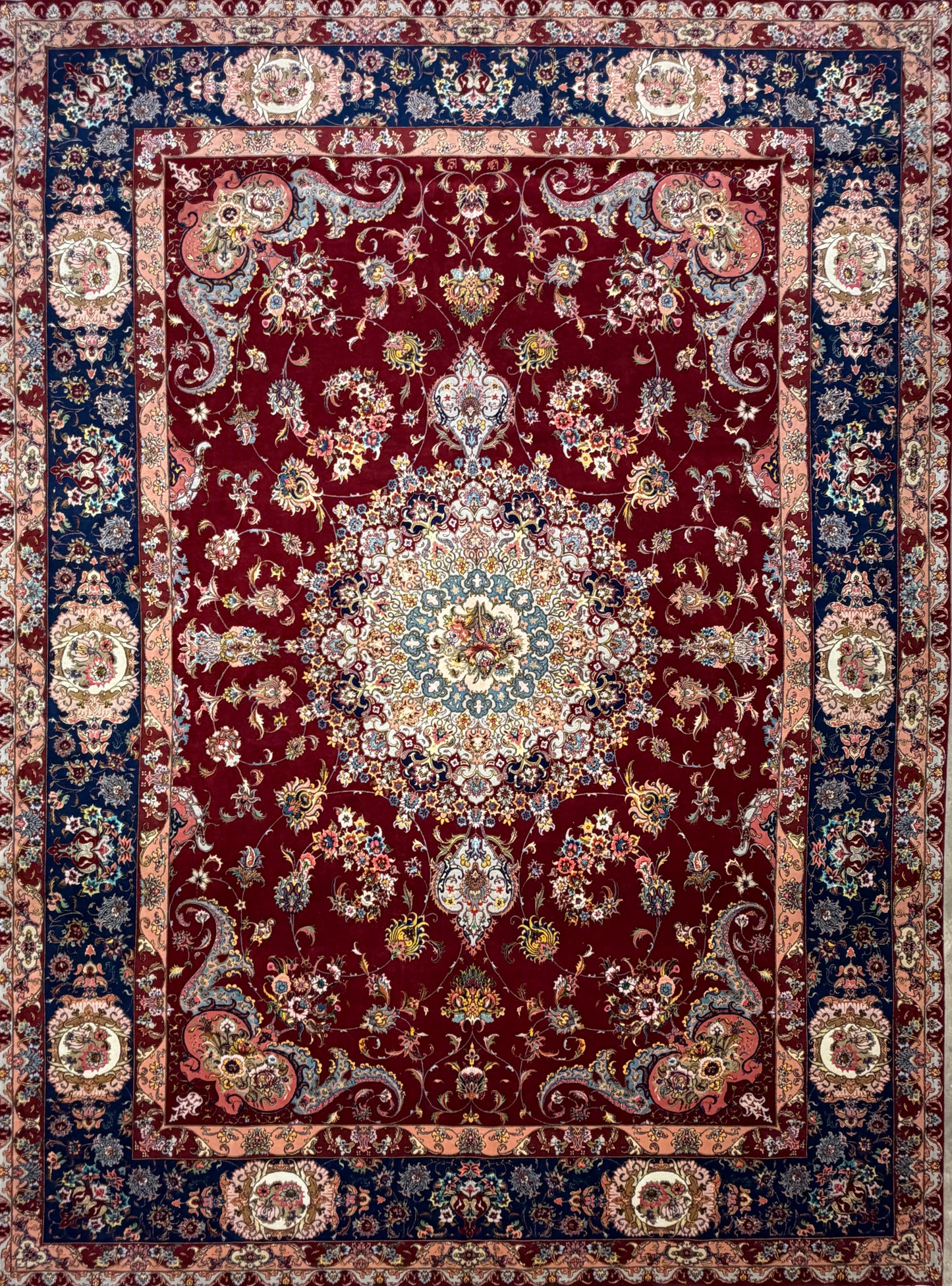 Hand-Knotted 70 Raj Persian Tabriz Rugs - Signed Gharabaghi - 9’10”x13’2”