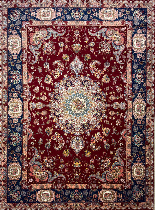 Hand-Knotted 70 Raj Persian Tabriz Rugs - Signed Gharabaghi - 9’10”x13’2”
