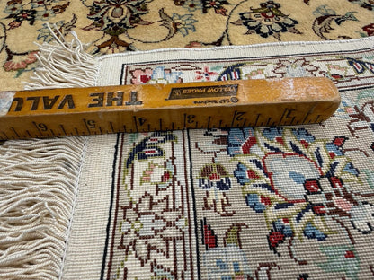 3x5 Luxurious Fine Hand-Knotted 100% Silk Persiane Qume Rug Handmade Beige