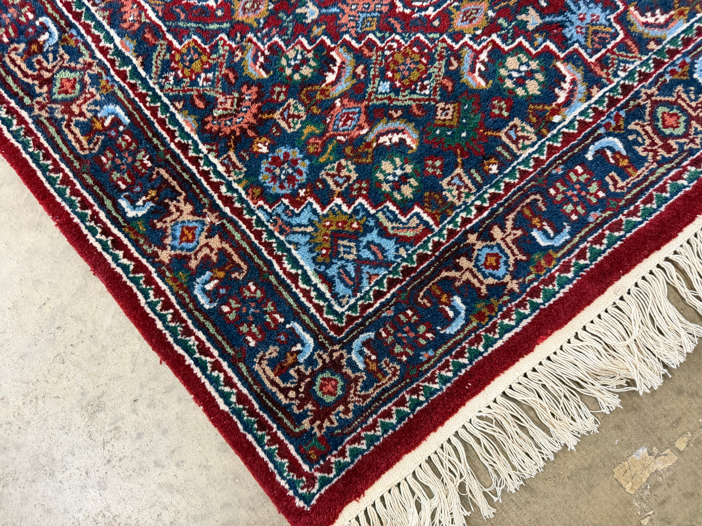 3’4”x5’6” Fine Hand-Knotted Wool IndoBidjar Persian Rug 3x5 Burgundy Handmade Carpet