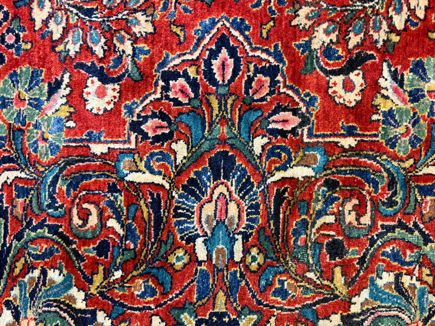 10’10”x15’6” Antique Hand-Knotted Fine Kork Wool Persian Sarouk Area Rug Handmade