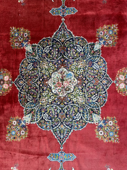 12’10x18’6” Hand-Knotted Persian Tabriz Rug - Signed Torabi