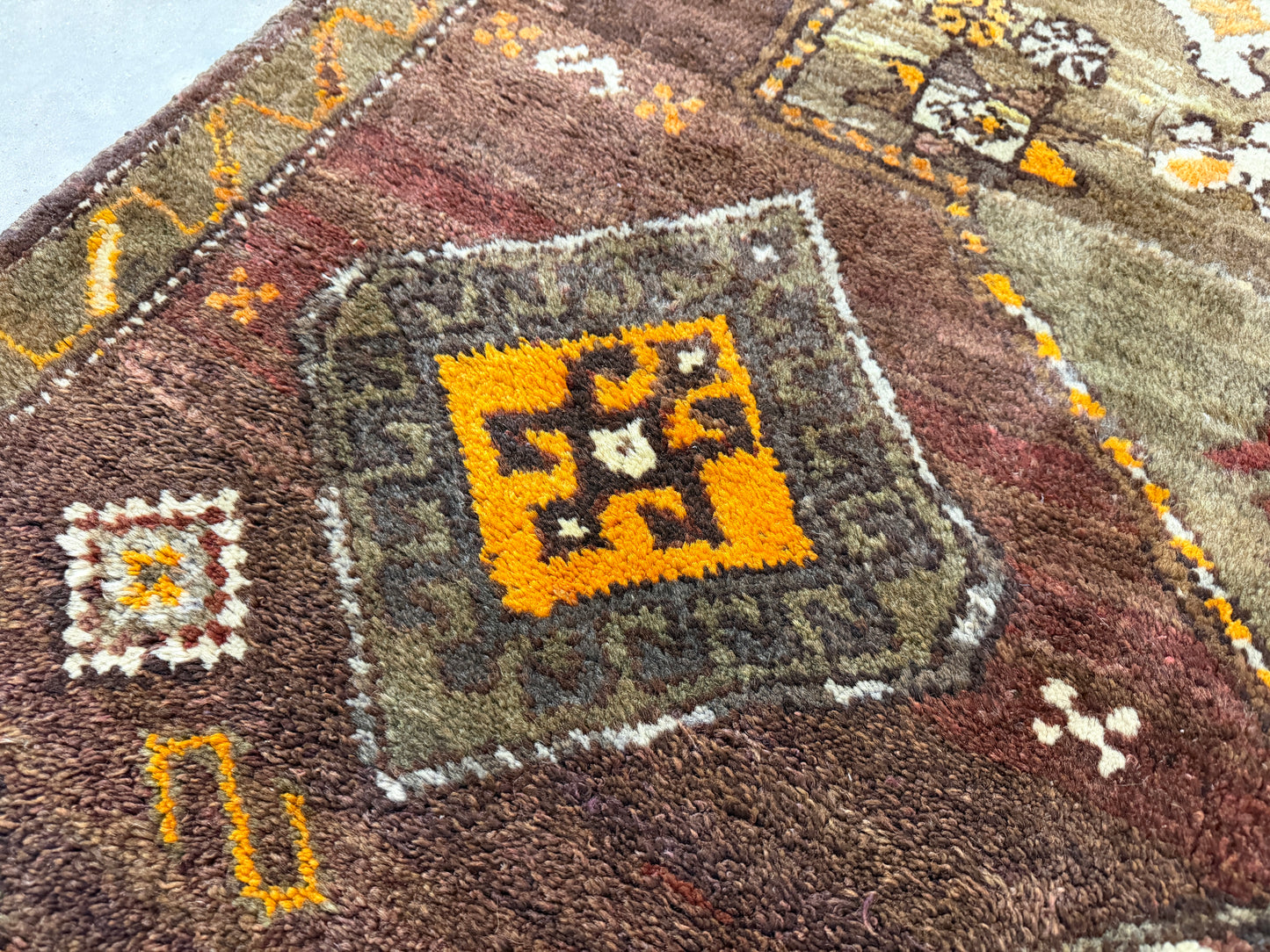 4’6”x12’9” Hand-Knotted Wool Russian Signed Kazak Runner