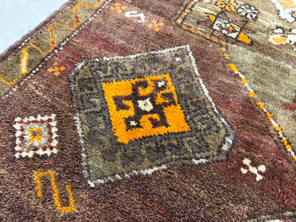 4’6”x12’9” Hand-Knotted Wool Russian Signed Kazak Runner