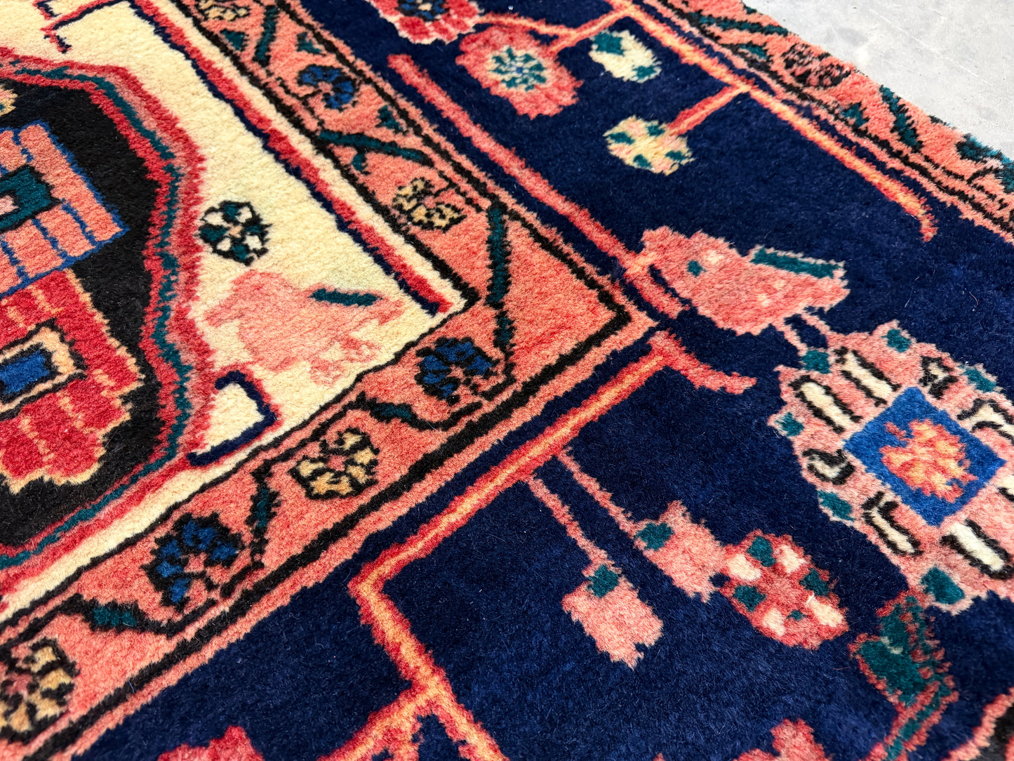 5’6”x8’6” Vintage Hand-Knotted Wool Nahavand Persian Rug 5x8 Handmade Tribal Carpet