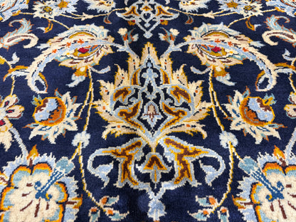 9’8”x12’5” Hand-Knotted Fine Wool Persian Kashan Signed Area Rug