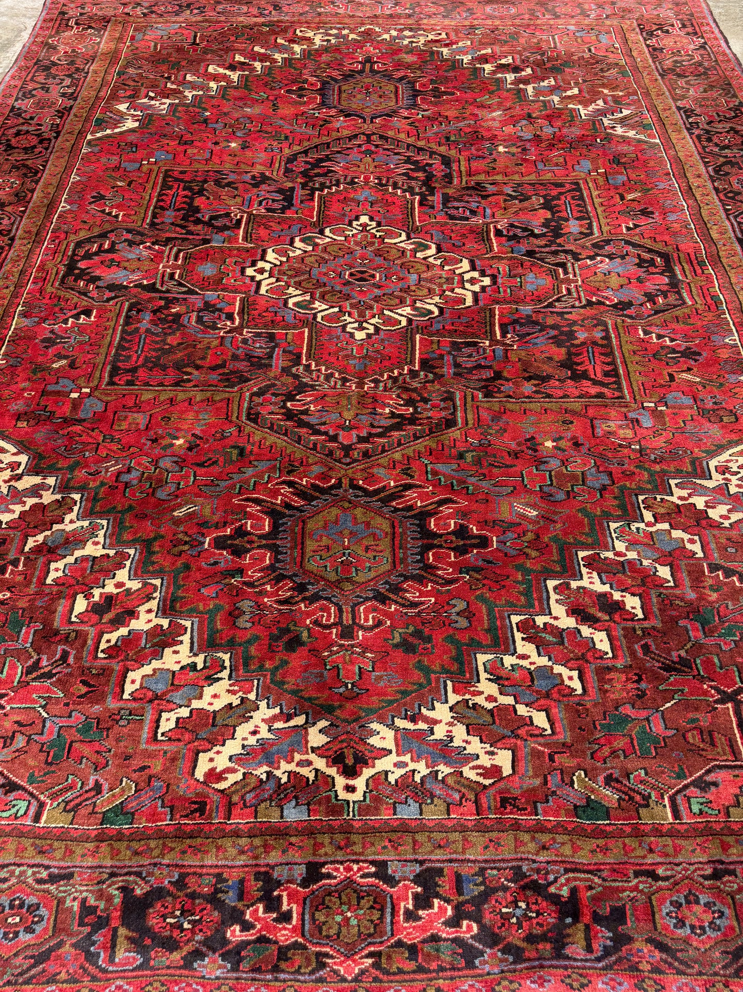 10’1”x12’6” Hand-Knotted Persian Heriz Area Rug