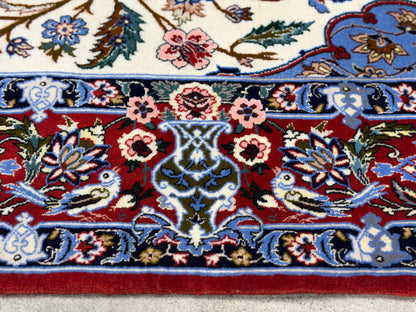 Hand-Knotted Pictorial Persian Isfahan Rug - 3’6”x5’5”