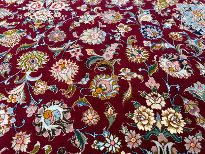 Hand-Knotted 80 Raj Persian Tabriz Rug - Signed - 9’9”x13’6”