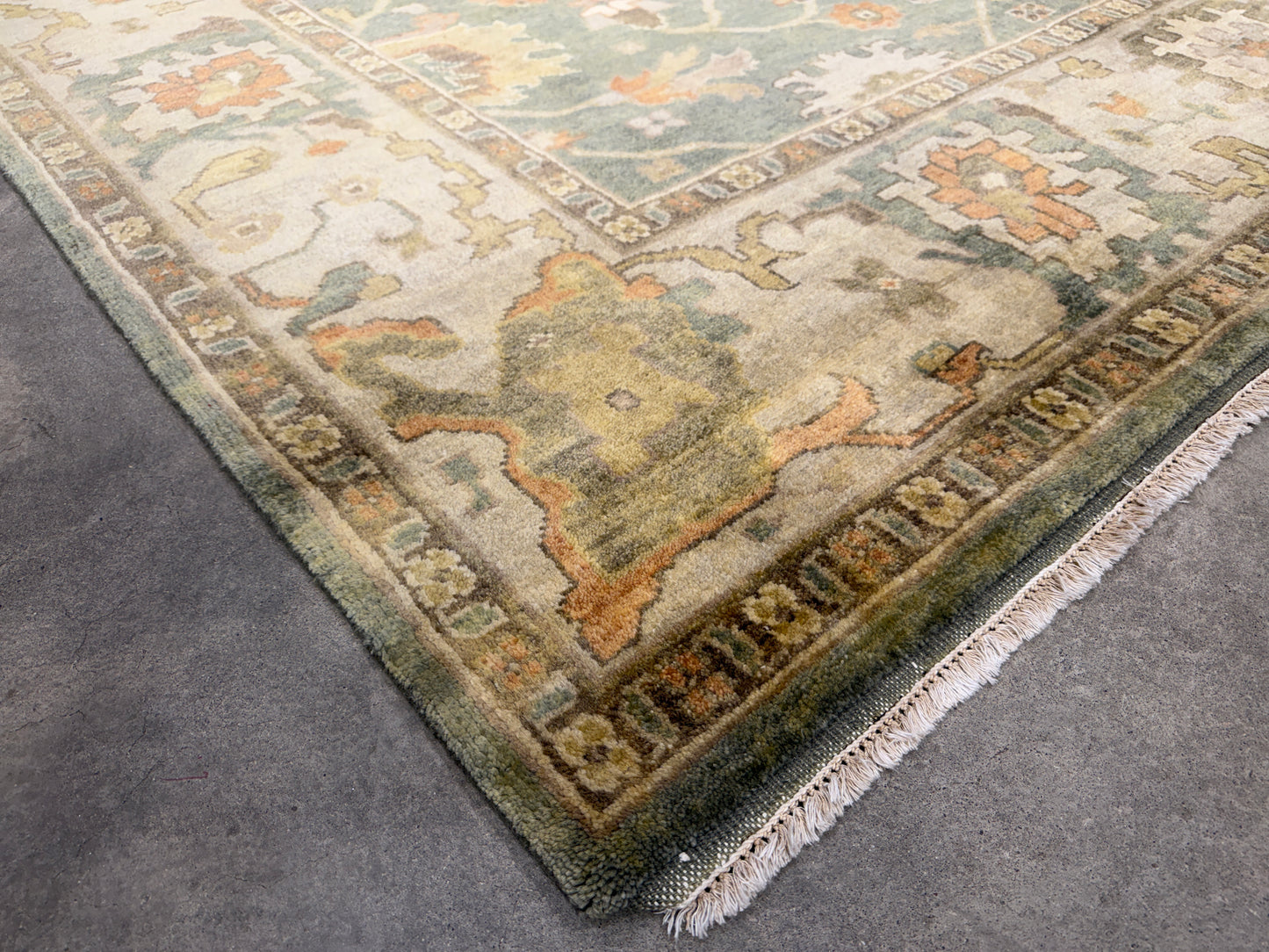 8’x10’ Hand-Knotted Wool Oushak Area Rug