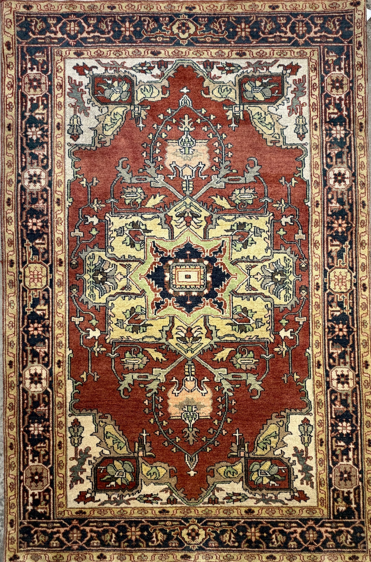 Hand-Knotted IndoSerapi Rug - 5’2”x7’9”
