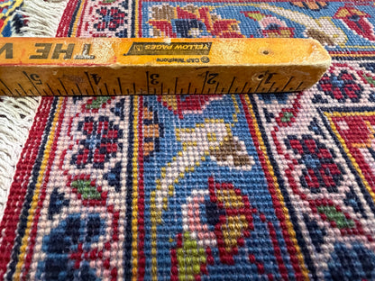 11’4”x16’2” Hand-Knotted Very Fine Kork Wool Persian Kashan Signed Area Rug Handmade