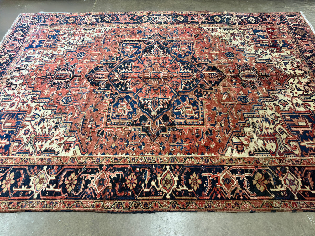 Hand-Knotted Persian Heriz Rug - 8’6”x12’3”