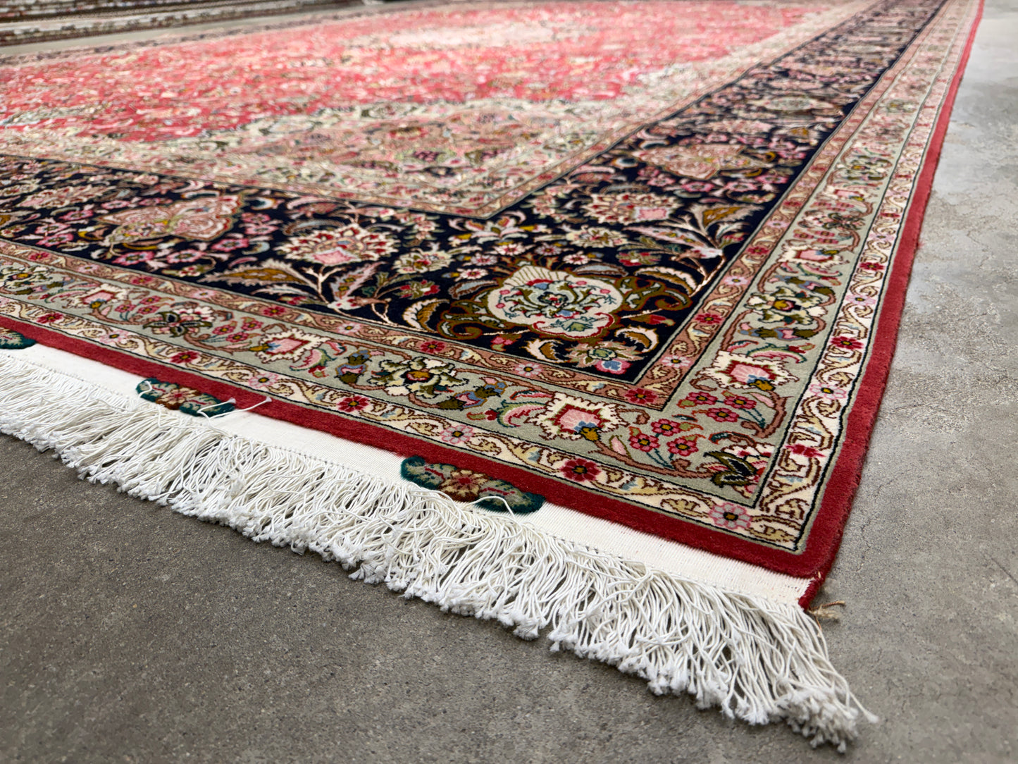 11’6”x16’3” Hand-Knotted Very Fine Wool Persian Tabriz Area Rug 60 Raj