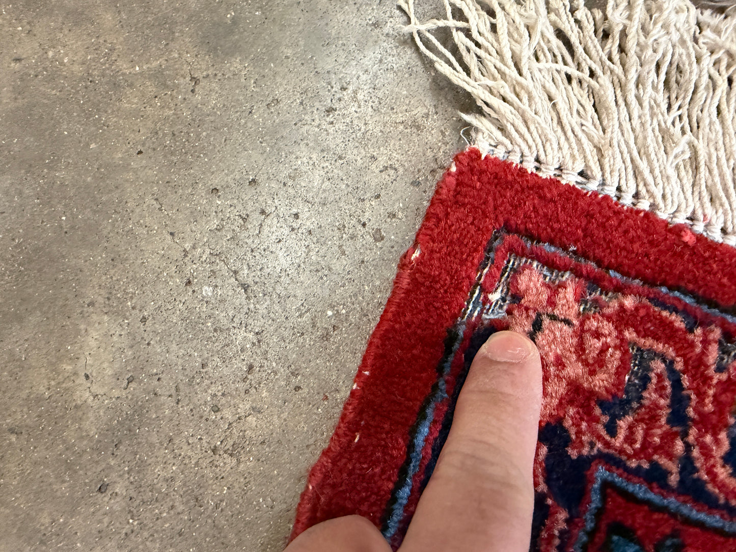 10’2”x14’2” Very Fine Vintage Hand-Knotted Wool Isfahan Persian Rug 10x14 Red All-Over Handmade Carpet