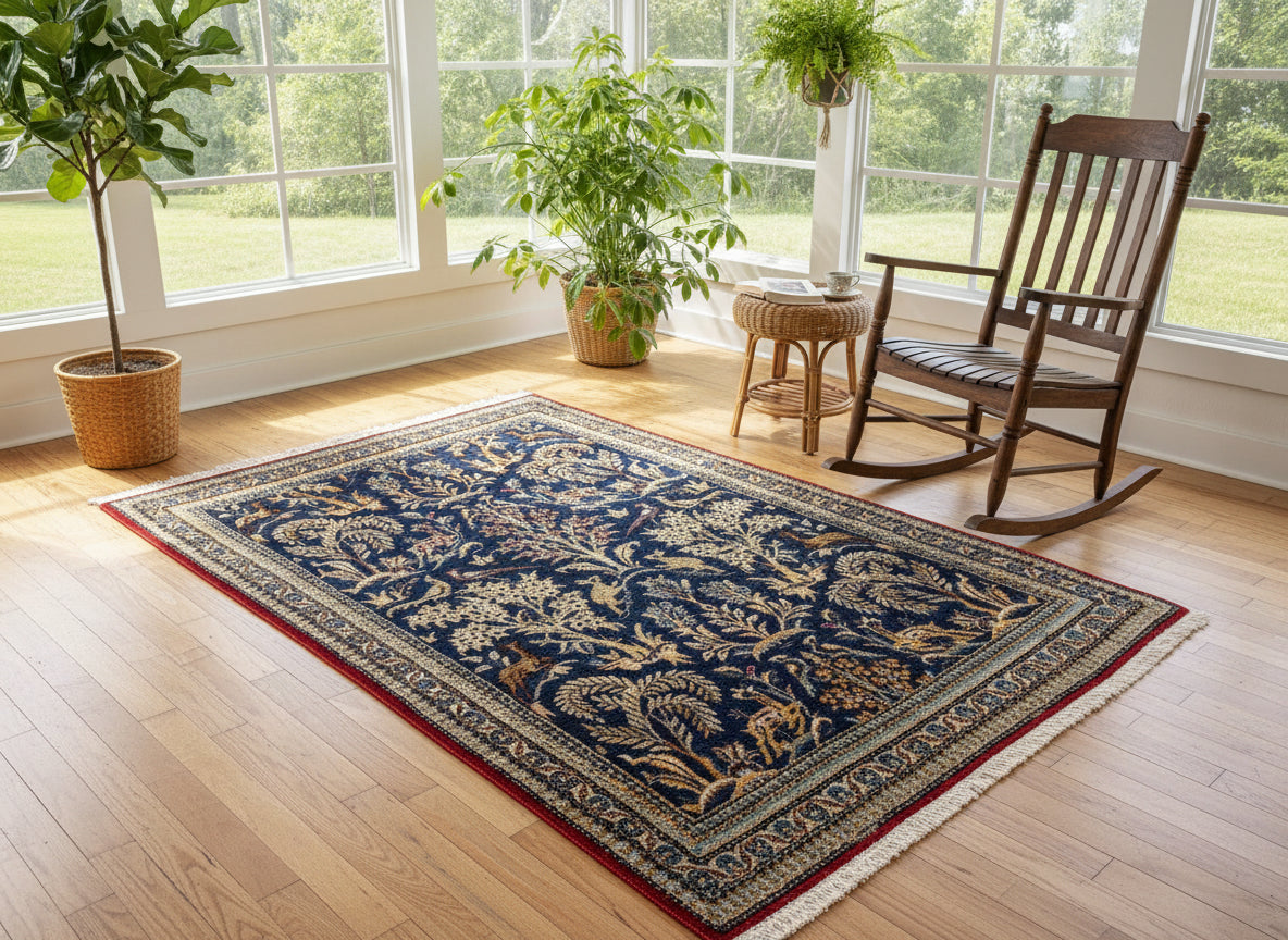 2’9”x4’2” Fine Antique Hand-Knotted Wool Kashan Tree of Life Persian Rug 2x4 Pictorial Handmade Carpet