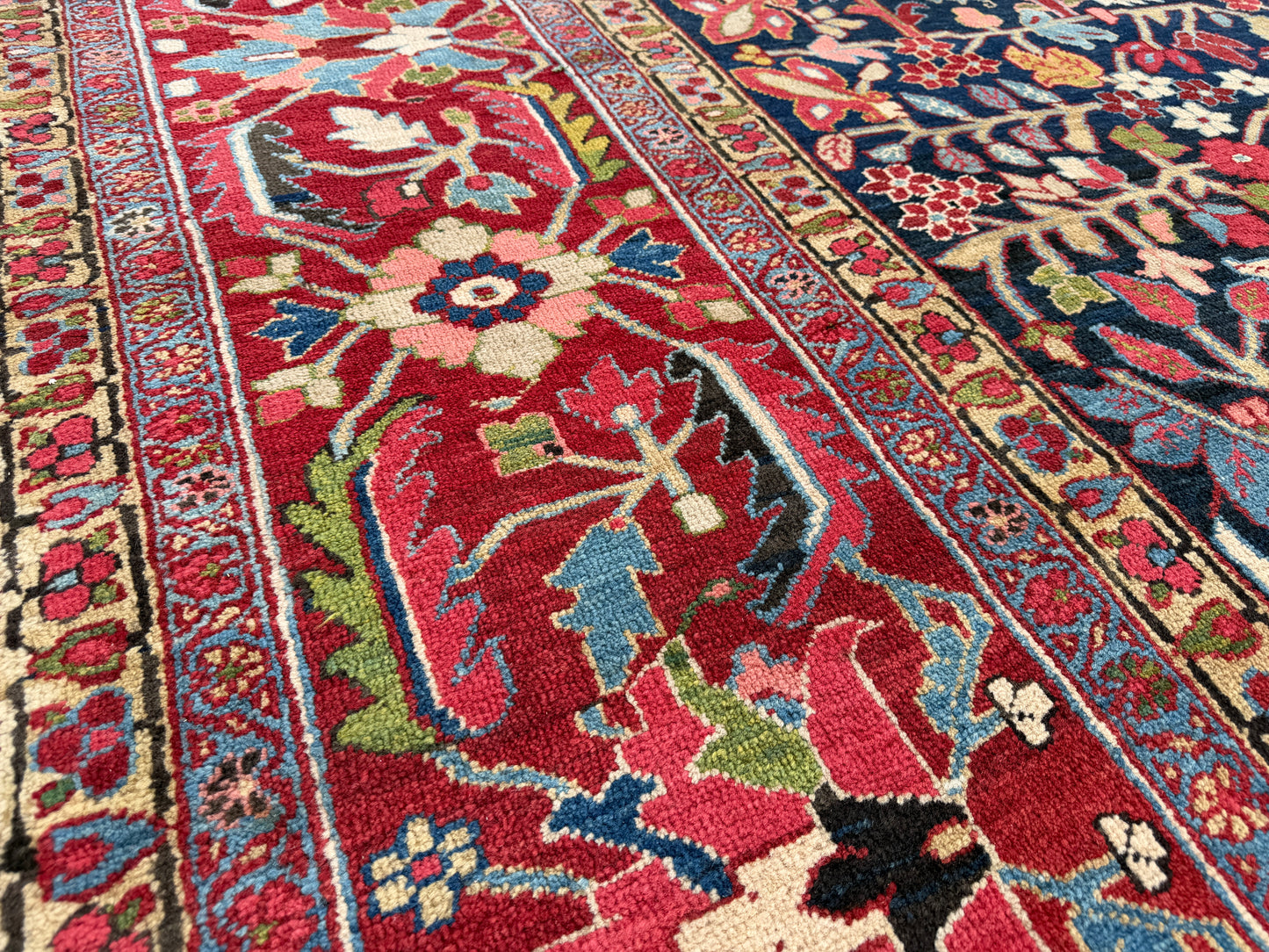 Hand-Knotted Antique Persian Heriz Rug - 12’6”x22’6”