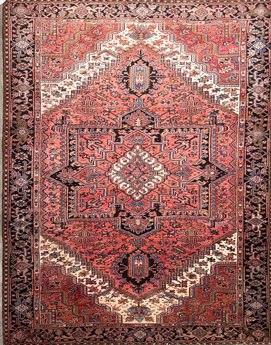 9’10”x12’5” Hand-Knotted Persian Heriz Area Rug
