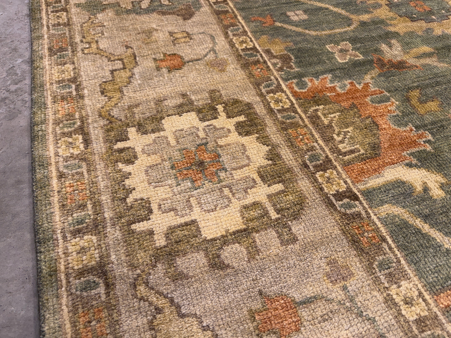 8’x10’ Hand-Knotted Wool Oushak Area Rug