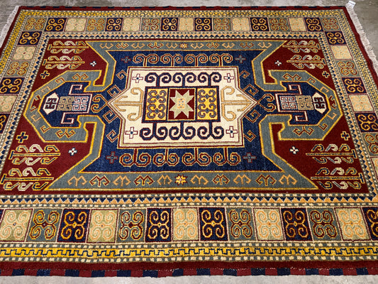 Hand-Knotted Kazak Rug - 5’9”x7’10”