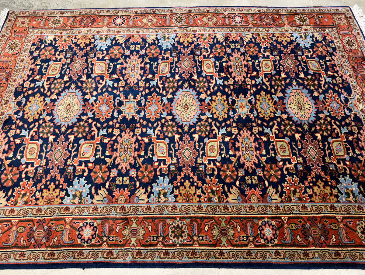 Hand-Knotted IndoMahal Rug - 5’5”x7’11”