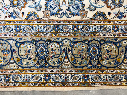 9’4”x13’3” Hand-Knotted Wool Persian Kashan Area Rug