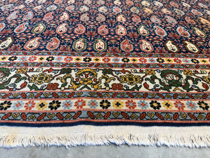 7’10”x11’7” Hand-Knotted Wool Persian Malayer Paisley Area Rug