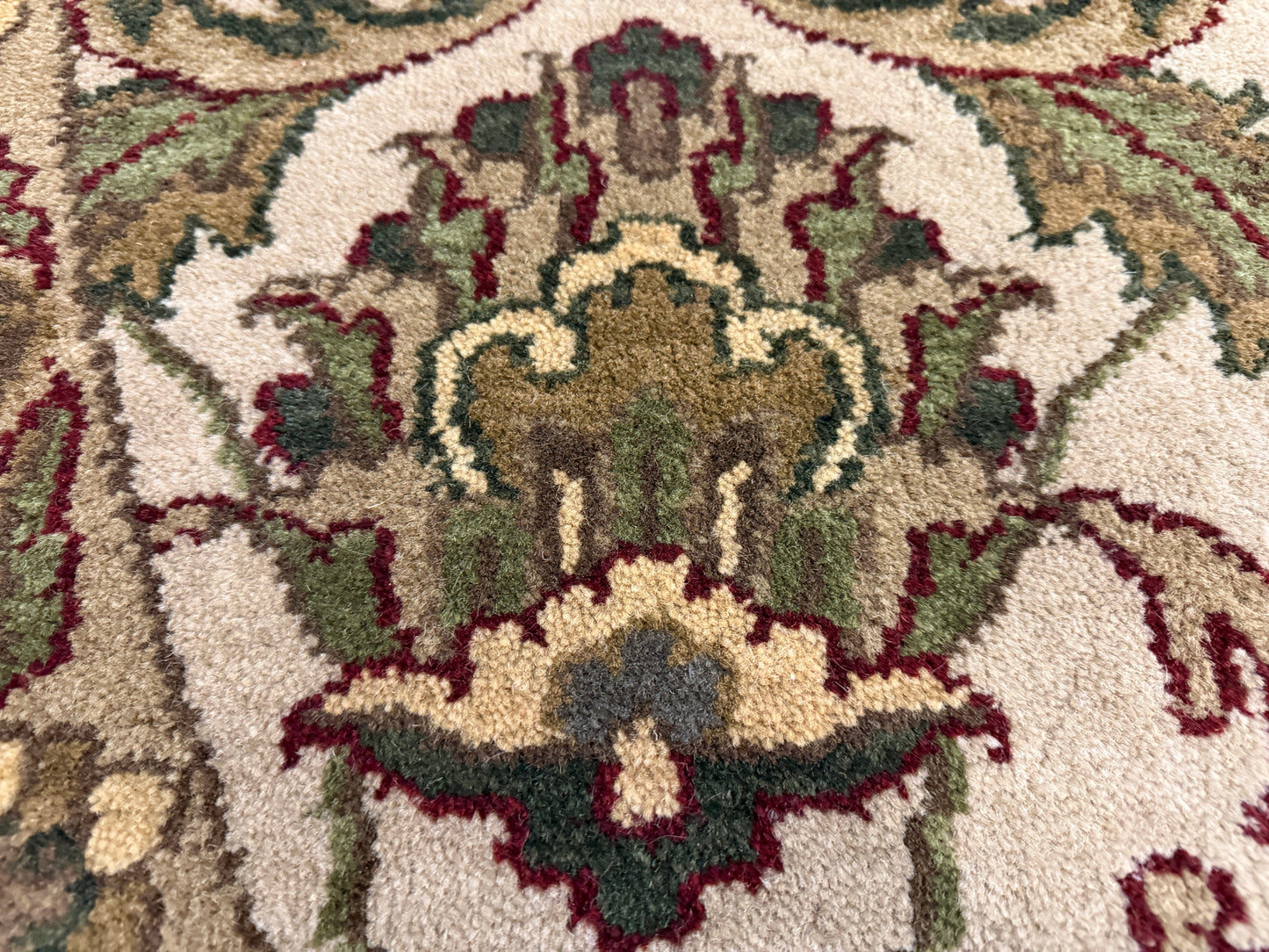 10’2” Diameter Hand-Knotted Wool Indian Round Oriental Rug - 10x10 Handmade Carpet