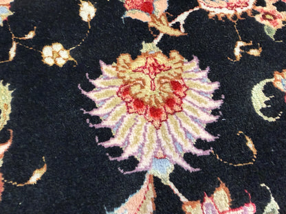 10’ Diameter Very Fine Hand-Knotted Wool & Silk Round Tabriz Persian Rug - 10x10 Handmade Carpet