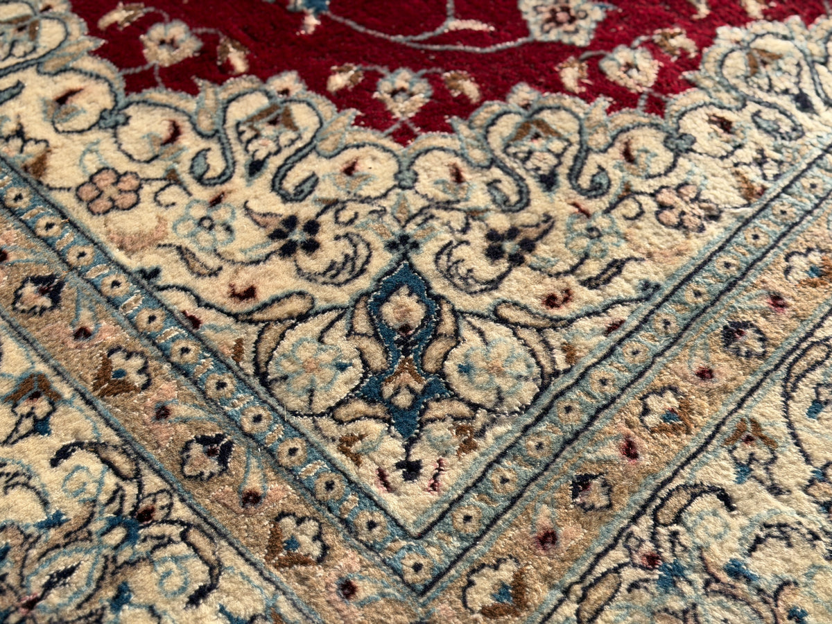 Hand-Knotted 12 La Persian Nain Rug - 6’9”x9’4”