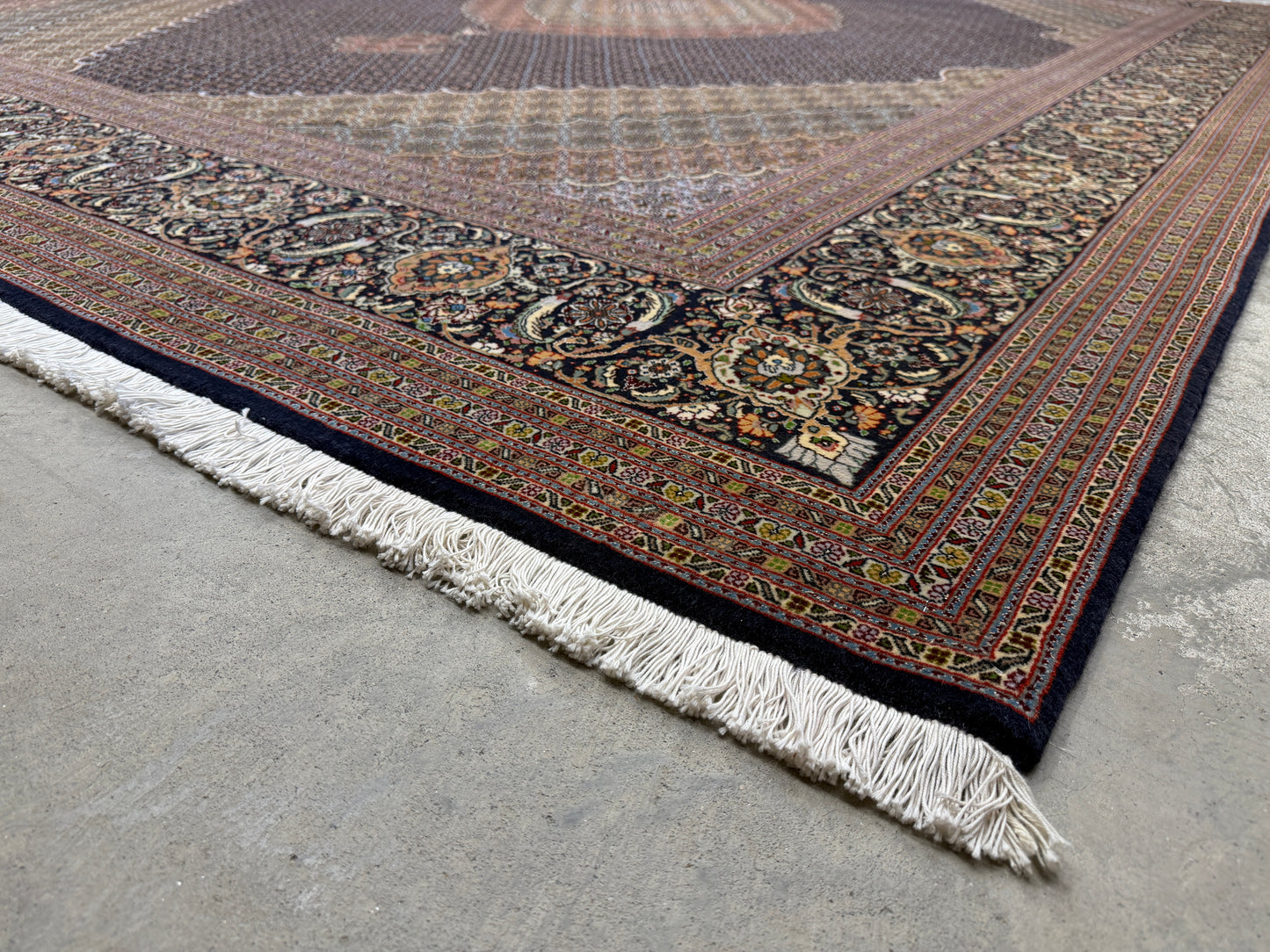 Hand-Knotted Persian Tabriz Mahi Rug - 9’11”x13’2”