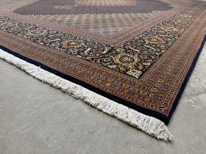 Hand-Knotted Persian Tabriz Mahi Rug - 9’11”x13’2”