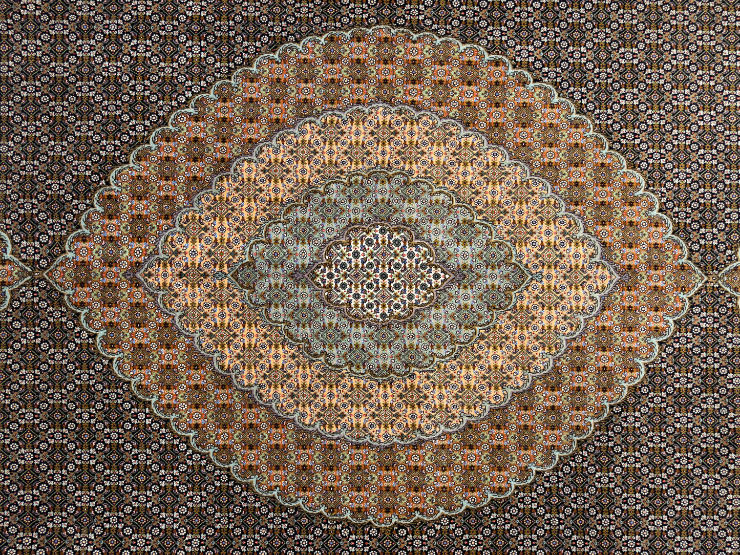 Hand-Knotted Persian Tabriz Mahi Rug - 9’9”x13’4”