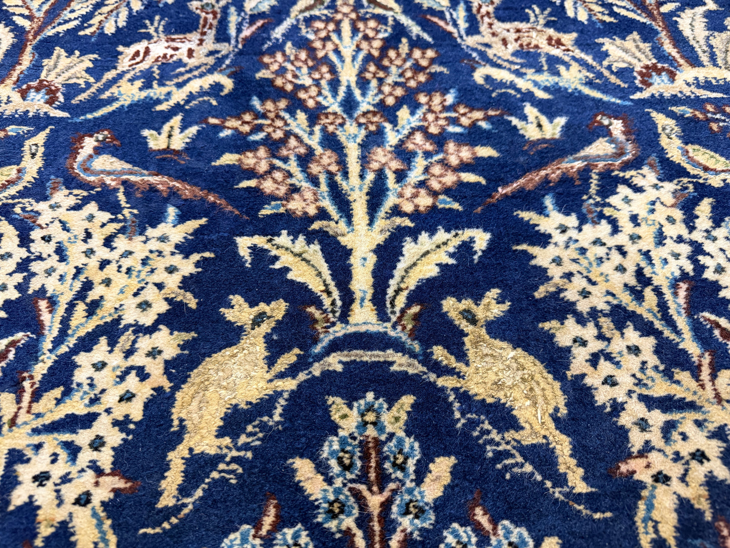 2’9”x4’2” Fine Antique Hand-Knotted Wool Kashan Tree of Life Persian Rug 2x4 Pictorial Handmade Carpet