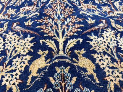 2’9”x4’2” Fine Antique Hand-Knotted Wool Kashan Tree of Life Persian Rug 2x4 Pictorial Handmade Carpet