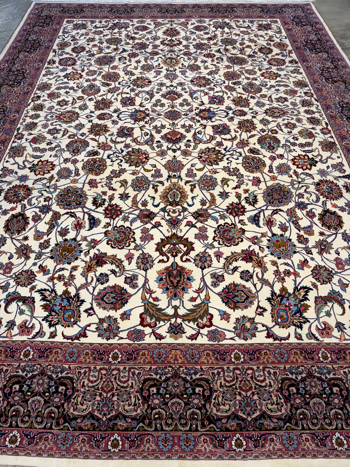 9’5”x12’6” Very Fine Hand-Knotted Persian Mashad 70 Raj Area Rug