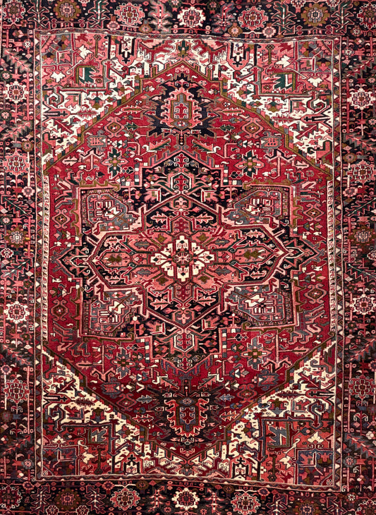 Hand-Knotted Persian Heriz Rug - 8’3”x10’9”