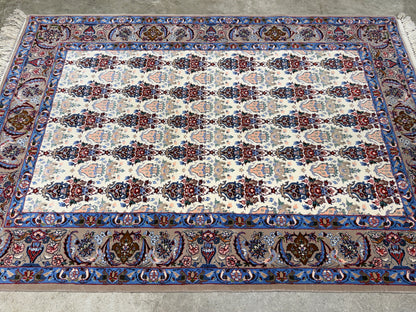 Hand-Knotted Persian Isfahan Rug -Garden of Birds- 3’7”x5’3”